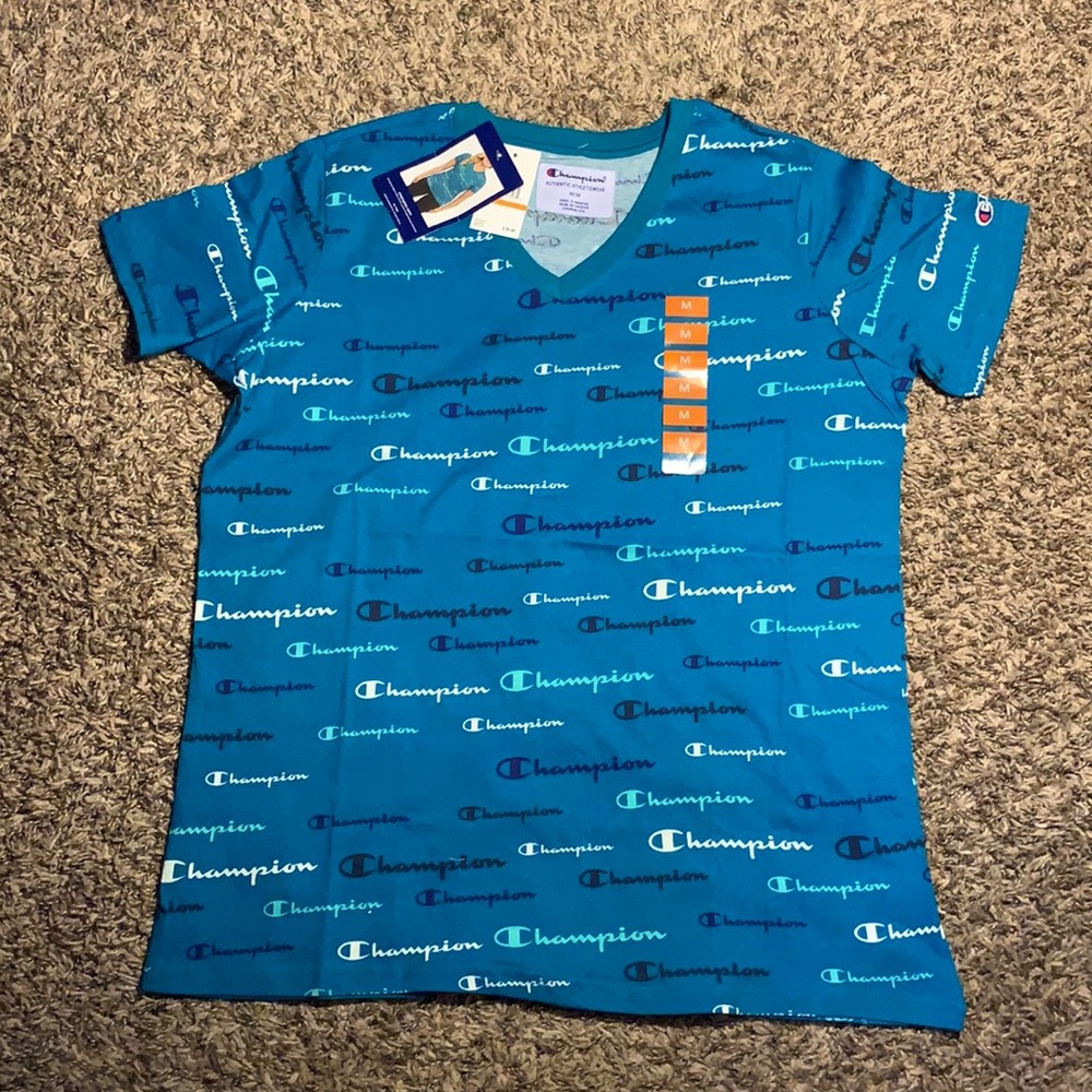 Champion Womens Short Sleeve Cotton V Neck Tee